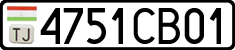 License plate of Tajikistan, Private owners (2009)