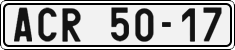License plate of the Czech Republic, Cars (1960)