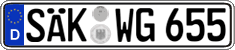 German license plate, Regular plates
