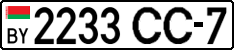 License plate Belarus, Cars (2004)