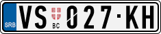 License plate of Serbia, Cars