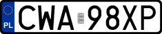 License plates of Poland, Regular car plates