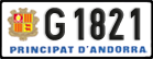 License plate of Andorra, Cars (A 1234)