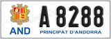 License plate of Andorra, Cars (A 1234)