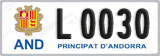License plate of Andorra, Cars (A 1234)