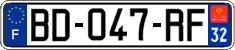 French license plate, SIV (ordinary)