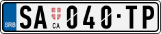 License plate of Serbia, Cars