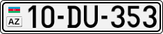 License plate of Azerbaijan, Cars
