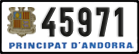 License plate of Andorra, Cars (1234(5))