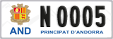 License plate of Andorra, Cars (A 1234)