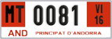 License plate of Andorra, Provisional (1234)