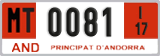 License plate of Andorra, Provisional (1234)