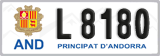 License plate of Andorra, Cars (A 1234)