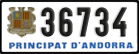 License plate of Andorra, Cars (1234(5))