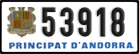 License plate of Andorra, Cars (1234(5))
