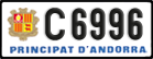 License plate of Andorra, Cars (A 1234)