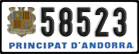 License plate of Andorra, Cars (1234(5))