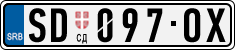 License plate of Serbia, Cars