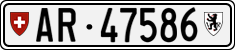 License plate of Switzerland, Cars