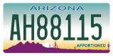 Arizona, Apportioned (AB-12345/AB12345)