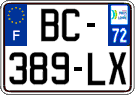 French license plate, SIV (ordinary)