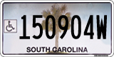 South Carolina, Vehicles for disabled persons (123456W)