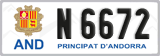 License plate of Andorra, Cars (A 1234)