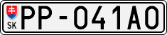 License plate of Slovakia, Cars