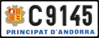 License plate of Andorra, Cars (A 1234)