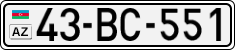 License plate of Azerbaijan, Cars