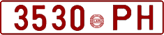 License plate Belarus, Cars (1992)