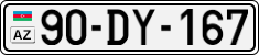 License plate of Azerbaijan, Cars