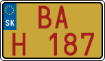 License plate of Slovakia, Oldtimers