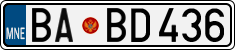 License plate of Montenegro, Cars