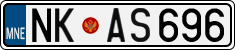 License plate of Montenegro, Cars
