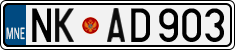 License plate of Montenegro, Cars