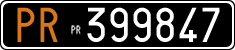 License plate of Italy, Cars (1927 year series)