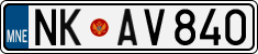 License plate of Montenegro, Cars