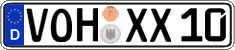 German license plate, Regular plates