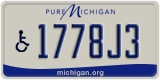 Michigan, Vehicles for disabled persons (1234A5)