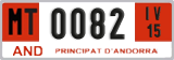 License plate of Andorra, Provisional (1234)