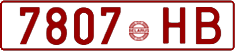 License plate Belarus, Cars (1992)