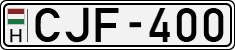 license plates of Hungary, Cars (1990)