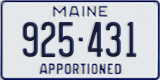 Maine, Specialty plates (123-456)