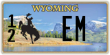 Wyoming, Vanity Plates (1(2) XXXXX)