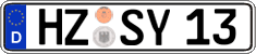 German license plate, Regular plates