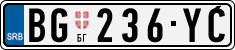 License plate of Serbia, Cars