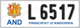 License plate of Andorra, Cars (A 1234)