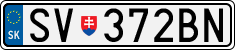 License plate of Slovakia, Cars