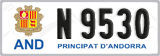 License plate of Andorra, Cars (A 1234)